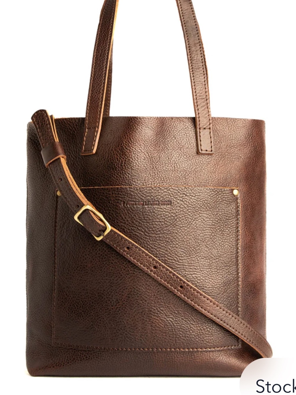 Portland Leather Crossbody Tote in Coldbrew - Picture 2 of 9